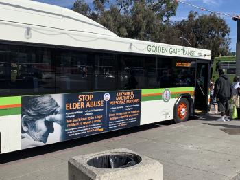 District Attorney's Office Elder Abuse Prevention Bus Banner