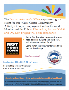 Not In Our Town event on September 13, 2019